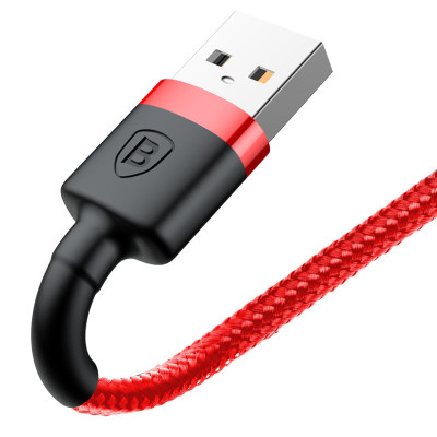 Дата кабель Baseus Cafule USB to Lightning 1.5A (2m) (CALKLF-C) Червоний / Чорний