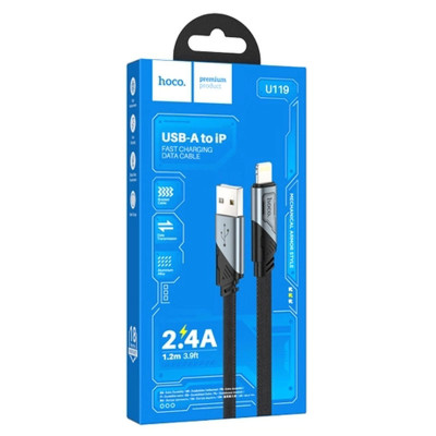 Дата кабель Hoco U119 Machine charging data USB to Lightning (1.2m) Black Дата кабель Hoco U119 Machine charging data USB to Lightning (1.2m) Black