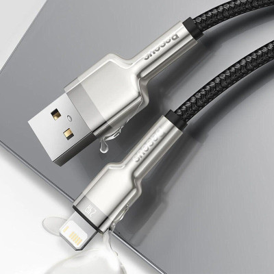 Дата кабель Baseus Cafule Metal USB to Lightning 2.4A (1m) (CALJK-A0) Black Дата кабель Baseus Cafule Metal USB to Lightning 2.4A (1m) (CALJK-A0) Black