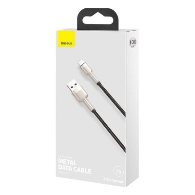 Дата кабель Baseus Cafule Metal USB to Lightning 2.4A (1m) (CALJK-A0) Black Дата кабель Baseus Cafule Metal USB to Lightning 2.4A (1m) (CALJK-A0) Black