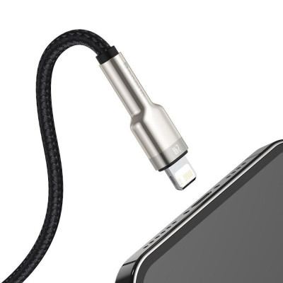 Дата кабель Baseus Cafule Metal USB to Lightning 2.4A (1m) (CALJK-A0) Black Дата кабель Baseus Cafule Metal USB to Lightning 2.4A (1m) (CALJK-A0) Black