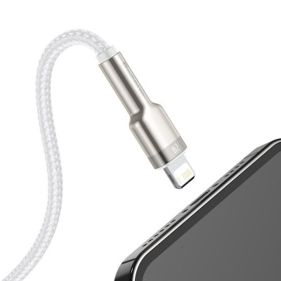 Дата кабель Baseus Cafule Metal USB to Lightning 2.4A (1m) (CALJK-A0) White Дата кабель Baseus Cafule Metal USB to Lightning 2.4A (1m) (CALJK-A0) White