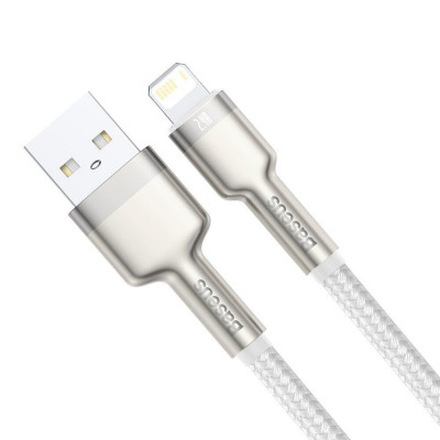 Дата кабель Baseus Cafule Metal USB to Lightning 2.4A (1m) (CALJK-A0) White Дата кабель Baseus Cafule Metal USB to Lightning 2.4A (1m) (CALJK-A0) White