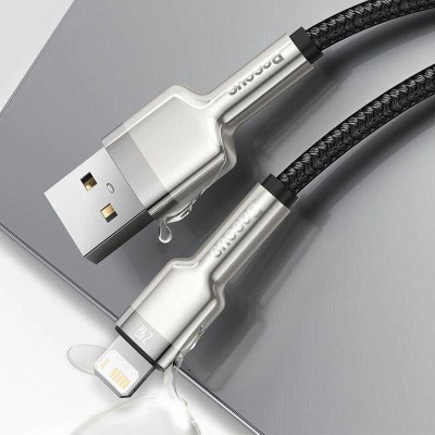 Дата кабель Baseus Cafule Metal USB to Lightning 2.4A (2m) (CALJK-B0) Black Дата кабель Baseus Cafule Metal USB to Lightning 2.4A (2m) (CALJK-B0) Black