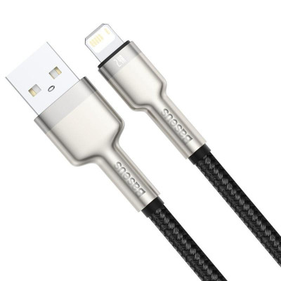 Дата кабель Baseus Cafule Metal USB to Lightning 2.4A (2m) (CALJK-B0) Black Дата кабель Baseus Cafule Metal USB to Lightning 2.4A (2m) (CALJK-B0) Black