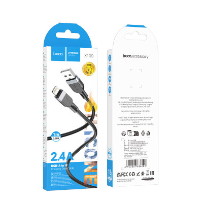 Дата кабель Hoco X109 Energy silicone USB to Lightning (1m) Black