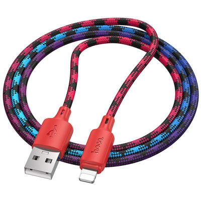 Дата кабель Hoco X116 Meridian USB to Lightning 2.4A (1m) Gradient Red Mix Дата кабель Hoco X116 Meridian USB to Lightning 2.4A (1m) Gradient Red Mix