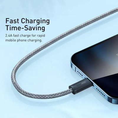 Дата кабель Baseus Dynamic Series USB to Lightning 2.4A (2m) (CALD00050) Slate Gray Дата кабель Baseus Dynamic Series USB to Lightning 2.4A (2m) (CALD00050) Slate Gray