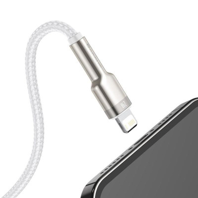 Дата кабель Baseus Cafule Metal USB to Lightning 2.4A (2m) (CALJK-B0) White Дата кабель Baseus Cafule Metal USB to Lightning 2.4A (2m) (CALJK-B0) White