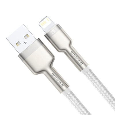 Дата кабель Baseus Cafule Metal USB to Lightning 2.4A (2m) (CALJK-B0) White Дата кабель Baseus Cafule Metal USB to Lightning 2.4A (2m) (CALJK-B0) White