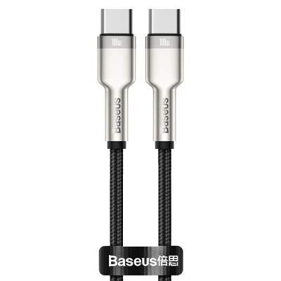 Дата кабель Baseus Cafule Metal Type-C to Type-C 100W (1m) (CATJK-C) Чорний