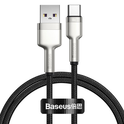 Дата кабель Baseus Cafule Metal USB to Type-C 66W (1m) (CAKF00010) Black