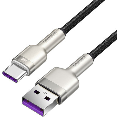 Дата кабель Baseus Cafule Metal USB to Type-C 66W (0.25m) (CAKF) Black
