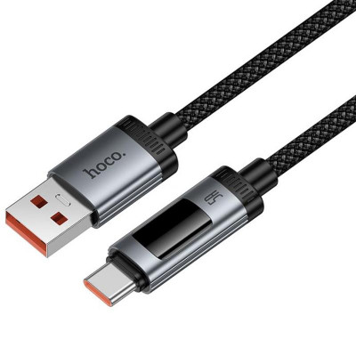 Дата кабель Hoco U148 Lord with display USB to Type-C 100W (1.2m) Black