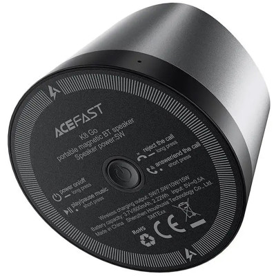 Bluetooth Колонка Acefast K8 + БЗП 15W Black Bluetooth Колонка Acefast K8 + БЗП 15W Black