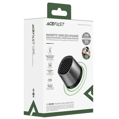 Bluetooth Колонка Acefast K8 + БЗП 15W Black Bluetooth Колонка Acefast K8 + БЗП 15W Black
