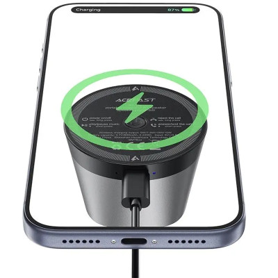 Bluetooth Колонка Acefast K8 + БЗП 15W Black Bluetooth Колонка Acefast K8 + БЗП 15W Black