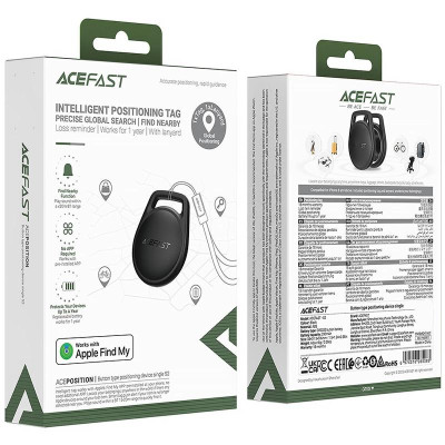 Трекер Acefast S2 Safe Tag 230 mAh Black Трекер Acefast S2 Safe Tag 230 mAh Black