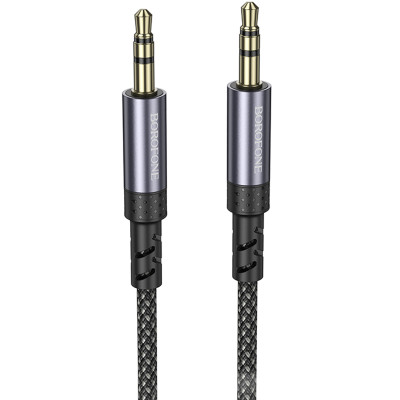 Аудіо кабель Aux Borofone BL24 Graceful (1m) Metal grey