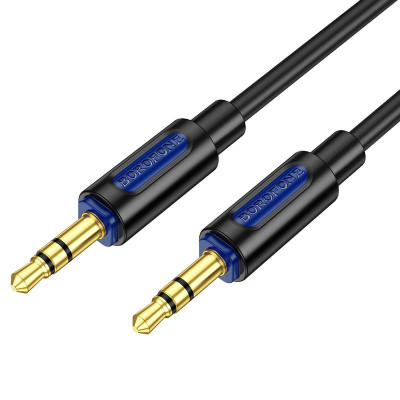 Аудіо кабель Aux Borofone BL20 True sound silicone (1m) Black