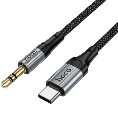 Аудіо кабель Aux Hoco UPA33B Nuevo (Type-C to AUX 3.5mm) (1.5m) Black