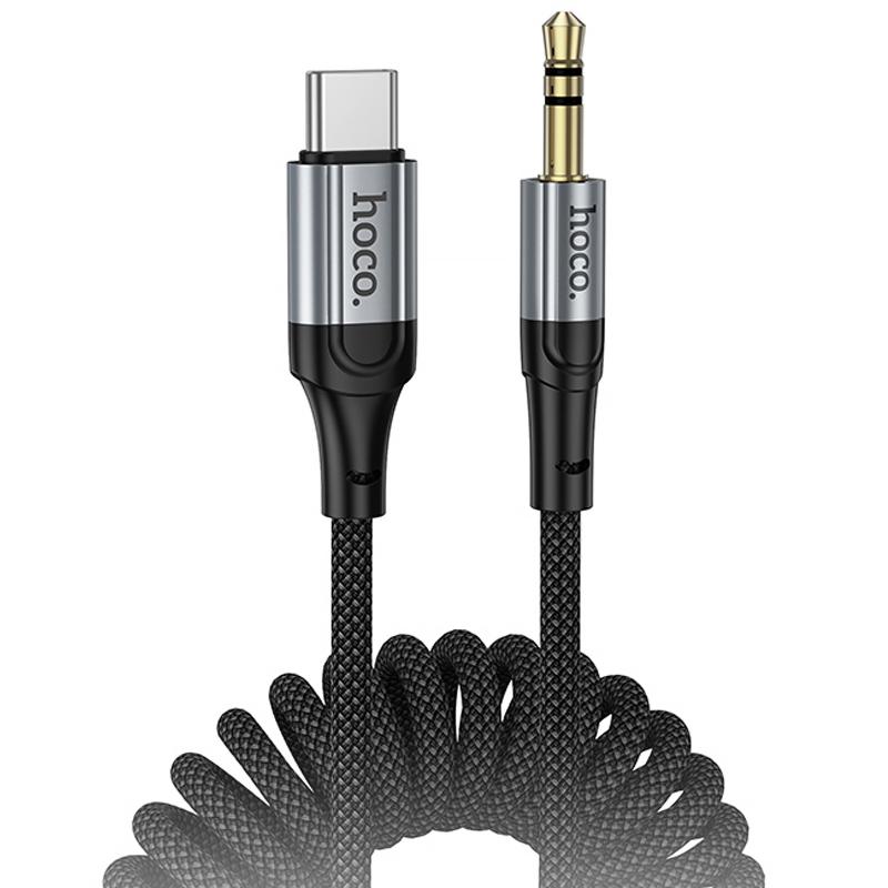 Аудіо кабель Aux Hoco UPA33B Nuevo (Type-C to AUX 3.5mm) (1.5m) Black