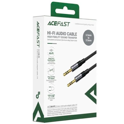 Аудіо кабель Aux Acefast J10 (1m) Black Аудіо кабель Aux Acefast J10 (1m) Black