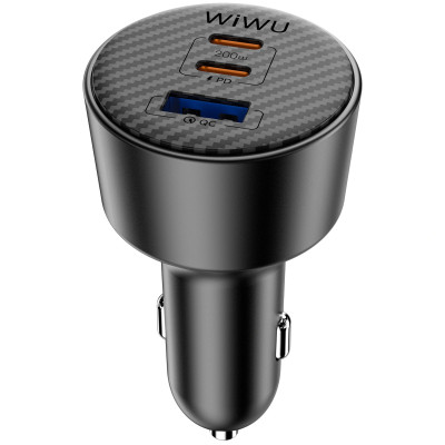 АЗП WIWU CC026 Warriors PD200W+QC3.0 (1USB-A/2C) Black