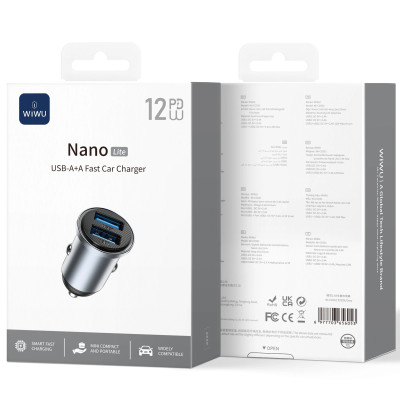 АЗП WIWU CC031 Nano Lite 12W (2USB-A) Gray АЗП WIWU CC031 Nano Lite 12W (2USB-A) Gray