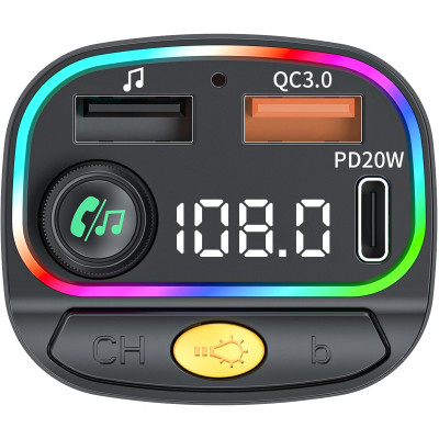 АЗП FM модулятор WIWU QC031 MP3 Car PD20W+QC3.0 (2USB-A/1C) Black АЗП FM модулятор WIWU QC031 MP3 Car PD20W+QC3.0 (2USB-A/1C) Black