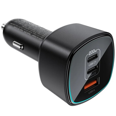 АЗП Acefast B18 PD100W+QC3.0 total 200W (1USB-A/2C) Black АЗП Acefast B18 PD100W+QC3.0 total 200W (1USB-A/2C) Black