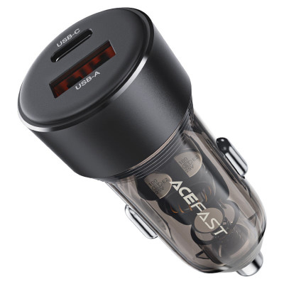 АЗП Acefast B12 PD30W+QC3.0 total 60W (1USB-A/1C) Black АЗП Acefast B12 PD30W+QC3.0 total 60W (1USB-A/1C) Black