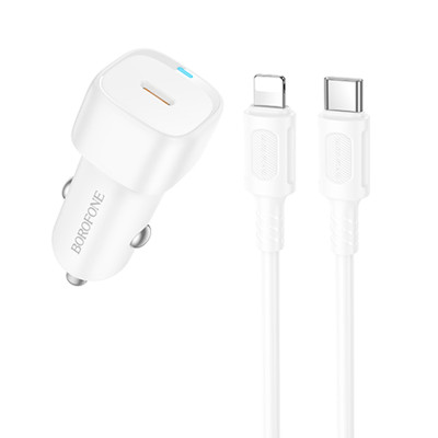 АЗП Borofone BZ34A Cloud PD20W (1USB-C) + кабель Type-C to Lightning White