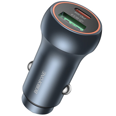 АЗП Borofone BZ32B Fresh PD30W+QC3.0 total 48W (1USB-A/1C) Metal gray