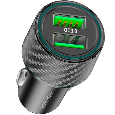 АЗП Borofone BZ21A Brilliant QC3 total 36W (2USB-A) Black