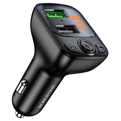 АЗП FM модулятор Borofone BC41 Eminency QC3.0 (2USB-A) Чорний