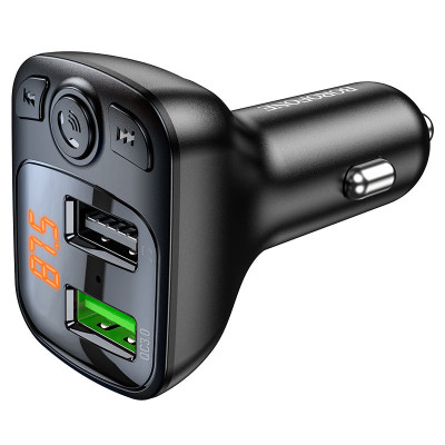 АЗП FM модулятор Borofone BC41 Eminency QC3.0 (2USB-A) Чорний