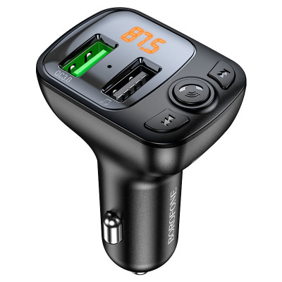 АЗП FM модулятор Borofone BC41 Eminency QC3.0 (2USB-A) Чорний