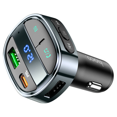 АЗП FM модулятор Hoco E70 PD30W+QC3.0 (1USB-A/1C) Чорний