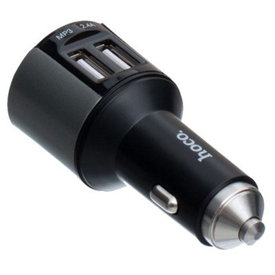 АЗП FM модулятор Hoco E19 (2USB 2.4А) Чорний / Сірий