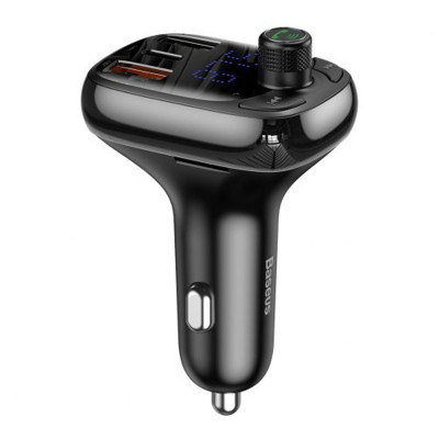 АЗП FM модулятор Baseus S-13 36W (2USB-A/1C) (CCMT000101) Чорний