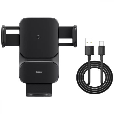 Автотримач з БЗП Baseus Wisdom Auto Alignment (QI 15W) (Air Outlet base) (CGZX000001) Black Автотримач з БЗП Baseus Wisdom Auto Alignment (QI 15W) (Air Outlet base) (CGZX000001) Black