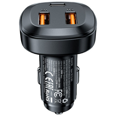 АЗП Acefast B9 PD36W+QC4.0 total 66W (2USB-A/1C) Black