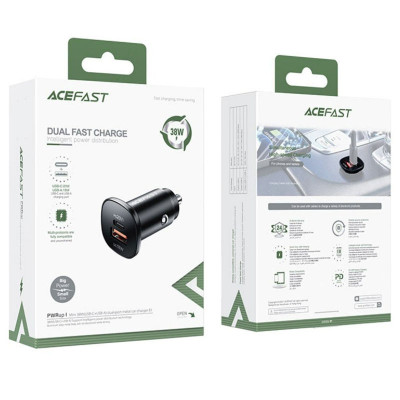АЗП Acefast B1 mini PD20W+QC3.0 total 38W (1USB-A/1C) Black