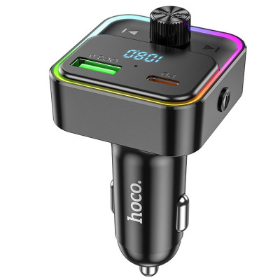 АЗП FM модулятор Hoco E81 Fantasy PD30W+QC3.0 (1USB-A/1C) Black