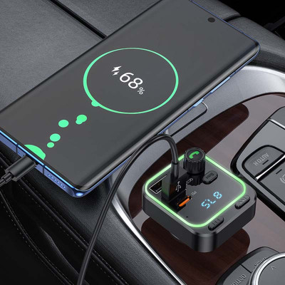 АЗП FM модулятор Borofone BC53 Highway PD20W+QC3.0 (2USB-A/1C) Black