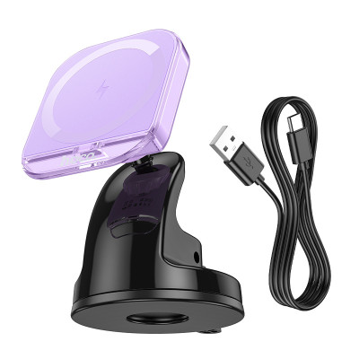 Автотримач з БЗП Hoco HW18 Crystal (center console) Romantic purple Автотримач з БЗП Hoco HW18 Crystal (center console) Romantic purple