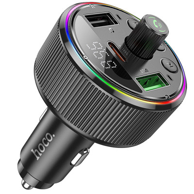 АЗП FM модулятор Hoco E82 Guerrero PD30W+QC3.0 (2USB-A/1C) Black
