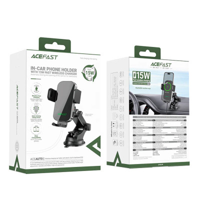 Автотримач з БЗП Acefast D53 with Electric Clamp for Dashboard Black