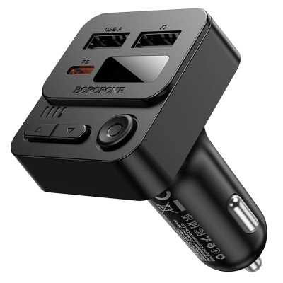 АЗП FM модулятор Borofone BC60 Hero 35W (2USB-A/1C) Black